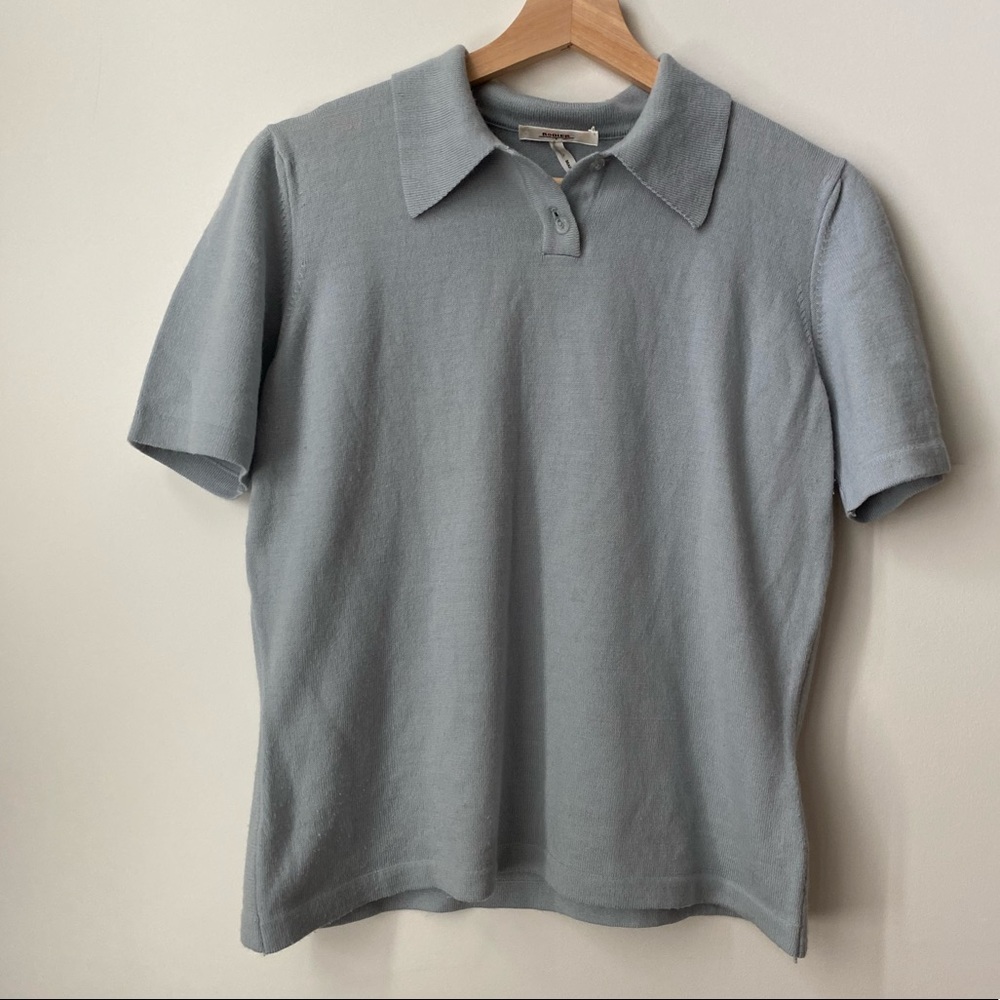 Rodier collared tee in light blue